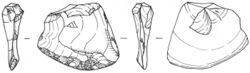 This scaper is one type of scrapers based on Bordes' typology. Bordes classified the scapers by the location and shape of retouch on lithic