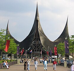 The House of the Five Senses the largest thatch roof in the world in Kaatsheuvel, Netherlands