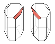 Drawing of dextro and levo tartrate crystals