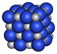 The structure of sodium chloride; titanium nitride's structure is similar.