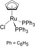 Chloro(cyclopentadienyl)bis(triphenylphosphine)ruthenium.png