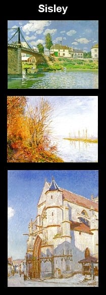 Paintings by Sisley.