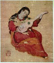 Woman playing viol