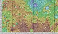 Map showing the relative positions of Bernard Crater and other nearby craters in Memnonia quadrangle