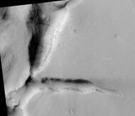 Bernard Crater Floor, as seen by HiRISE. Large cracks are visible on floor.