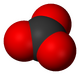 Space-filling model of the carbonate ion