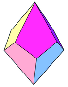 Tetragonal trapezohedron: The eight faces are congruent kites.[21] Up to topological equivalence it is the only octahedron all of whose faces are quadrilaterals.[22]