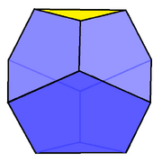 Truncated triangular trapezohedron, also called Dürer's solid: Obtained by truncating two opposite corners of a cube or rhombohedron, this has six pentagon faces and two triangle faces.[23]