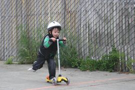 A Mini Micro scooter with three wheels