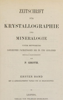 Title page of the first issue of the journal Zeitschrift für Krystallographie