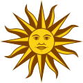 Sol en la bandera de Uruguay, est. 1830