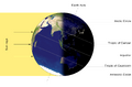 Illumination of Earth by Sun at the southern solstice.