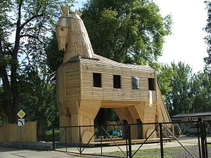 Wooden horse.