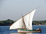 Dhow seen off the coast of Dar es Salaam, Tanzania