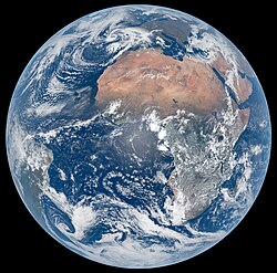 Earth as seen from Meteosat-12 in 2025, during the March equinox