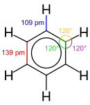 Skeletal formula detail of benzene.