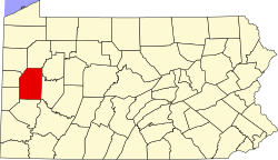 Map of Pennsylvania highlighting Butler County.svg