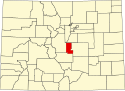 Map of Colorado highlighting Teller County.svg