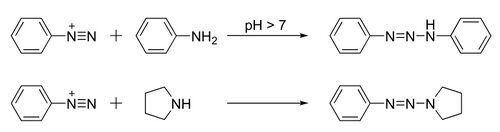 Azo N-coupling under basic condition