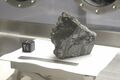 NASA Lunar sample 15498 on display at Space Center Houston Lunar Samples Vault, at NASA's Johnson Space Center