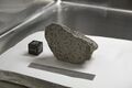 NASA Lunar sample 15555 on display at Space Center Houston Lunar Samples Vault, at NASA's Johnson Space Center