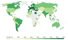 Taxes as a share of cigarette price, 2014[262]