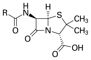 Chemical structure of penicillin