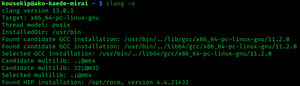 Clang 13.0.1 version information screenshot.png