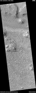 Wide view of layered terrain, as seen by HiRISE under HiWish program Location is northeast of Gale Crater in Aeolis quadrangle.