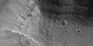 Close view of layers in mesa, as seen by HiRISE under HiWish program