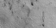 Plumes, as seen by HiRISE under HiWish program Arrow shows a double plume. This may have been because of shifting winds.