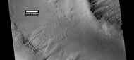 Gullies in two levels of a crater wall, as seen by HiRISE under HiWish program. Gullies at two levels suggests they were not made with an aquifer, as was first suggested. Location is Phaethontis quadrangle.