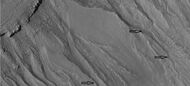 Close-up of gullies in crater showing channels within larger valleys and curves in channels. These characteristics suggest they were made by flowing water. Note: this is an enlargement of the previous image by HiRISE under HiWish program. Location is Eridania quadrangle.