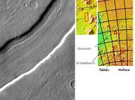 Reull Vallis with lineated floor deposits, as seen by THEMIS. Image located in Hellas quadrangle. Click on image to see relationship to other features.