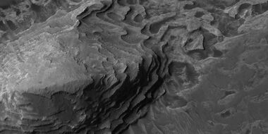 Layers in Crommelin Crater, as seen by HiRISE under HiWish program. Location is Oxia Palus quadrangle.