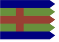 Proposal for flag of Jutland, designed by artist Per Kramer (1975)[6] (actual use is not recorded)