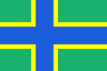 Flag of the Veps since 1992, designed by Vitaly Dobrynin. In 2000-2005 span used as the official flag of Vepsian autonomous region in Russian Karelia