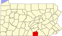 Map of Pennsylvania highlighting Adams County.svg
