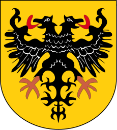 double eagle, black on gold coat of arms