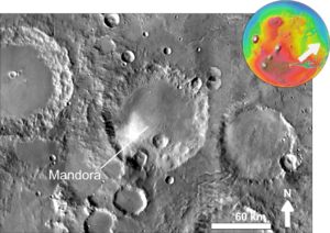Martian impact crater Mandora based on day THEMIS.png