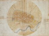 Leonardo's map of Imola, created for Cesare Borgia, 1502