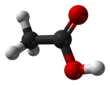 Ball and stick model of acetic acid