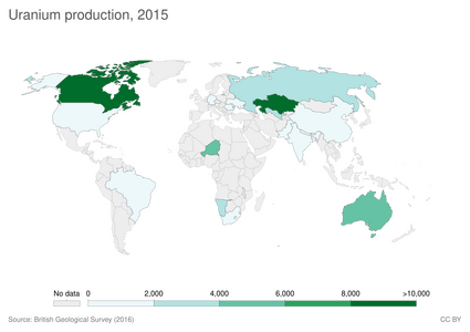 Uranium production 2015, in tonnes[78]