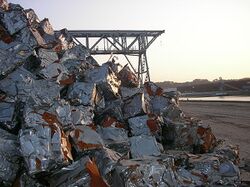 A pile of compacted steel scraps