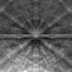 Kikuchi pattern, a set of line-like features from a scanning electron microscope.