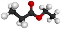 Ball-and-stick model of ethyl propionate