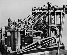 Model of the twin side-lever engines of the 1836 Thames River steamboat Ruby