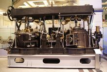 Oscillating engine built in 1853 by J. & A. Blyth of London for the Austrian paddle steamer Orsova