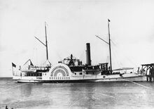 Engineering:USS Delaware (1861). The vessel's diamond shaped "walking beam" can clearly be seen amidships