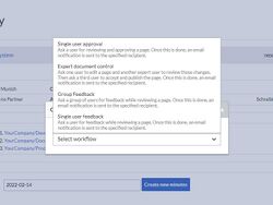 Screenshot of the workflow functionality